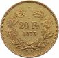 Preview: „Schweiz 20 Franken 1873 – 3 Punkt Probe in Gold“